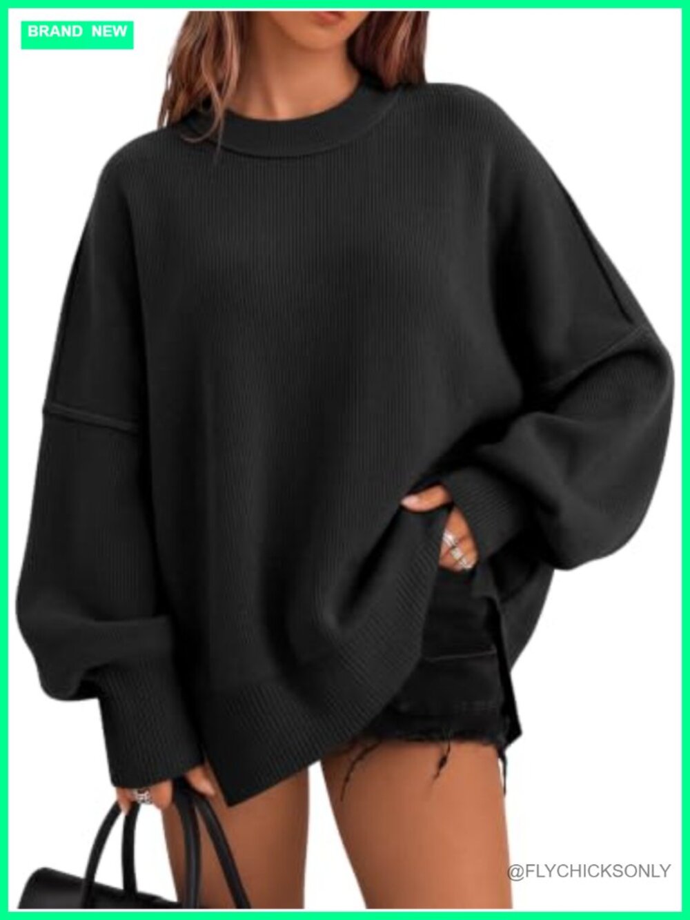 Oversized Crewneck Long Sleeve Pullover Sweater Tunic